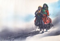 Ali Abbas, Garad Baat,15 x 22 inch, Watercolor on Paper, Figurative Painting-AC-AAB-276